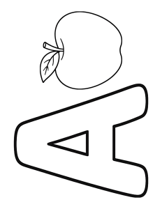 Letter A Apple Coloring Page