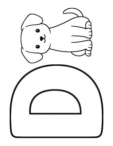 Letter D Dog Coloring Page