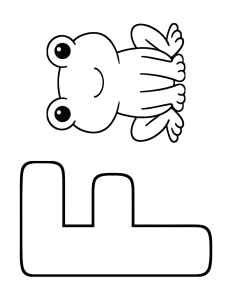 Letter F Frog Coloring Page