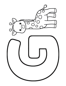 Letter G Giraffe Coloring Page