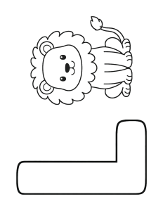 Letter L Lion Coloring Page