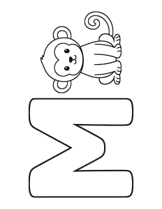 Letter M Monkey Coloring Page