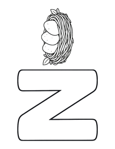Letter N Nest Coloring Page