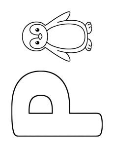 Letter P Penguin Coloring Page