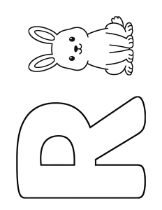 Letter R Rabbit Coloring Page
