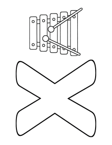 Letter X Xylophone Coloring Page