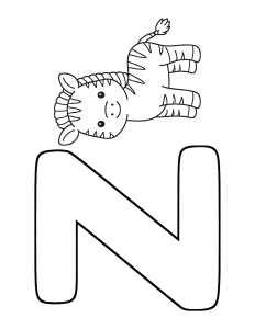 Letter Z Zebra Coloring Page